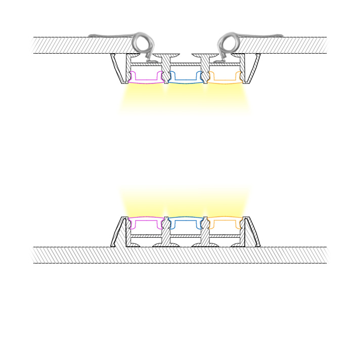 Aluminum LED Light Channel For 12mm LED Strip Lights